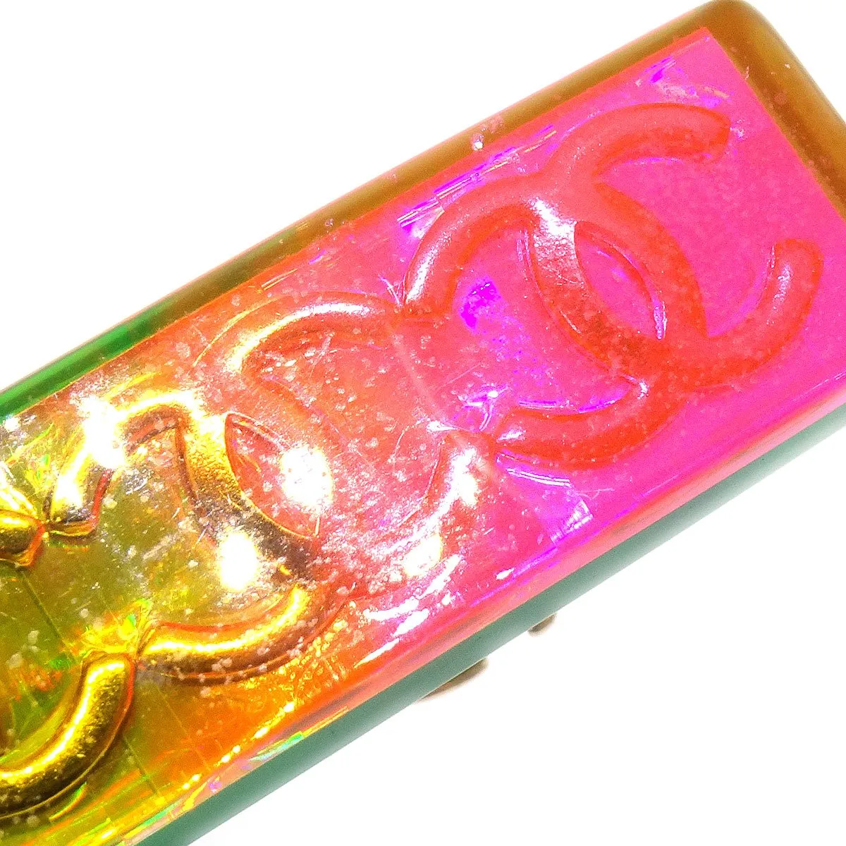 CHANEL 1997 Rainbow Lucite Hair Clip Barrette 12279