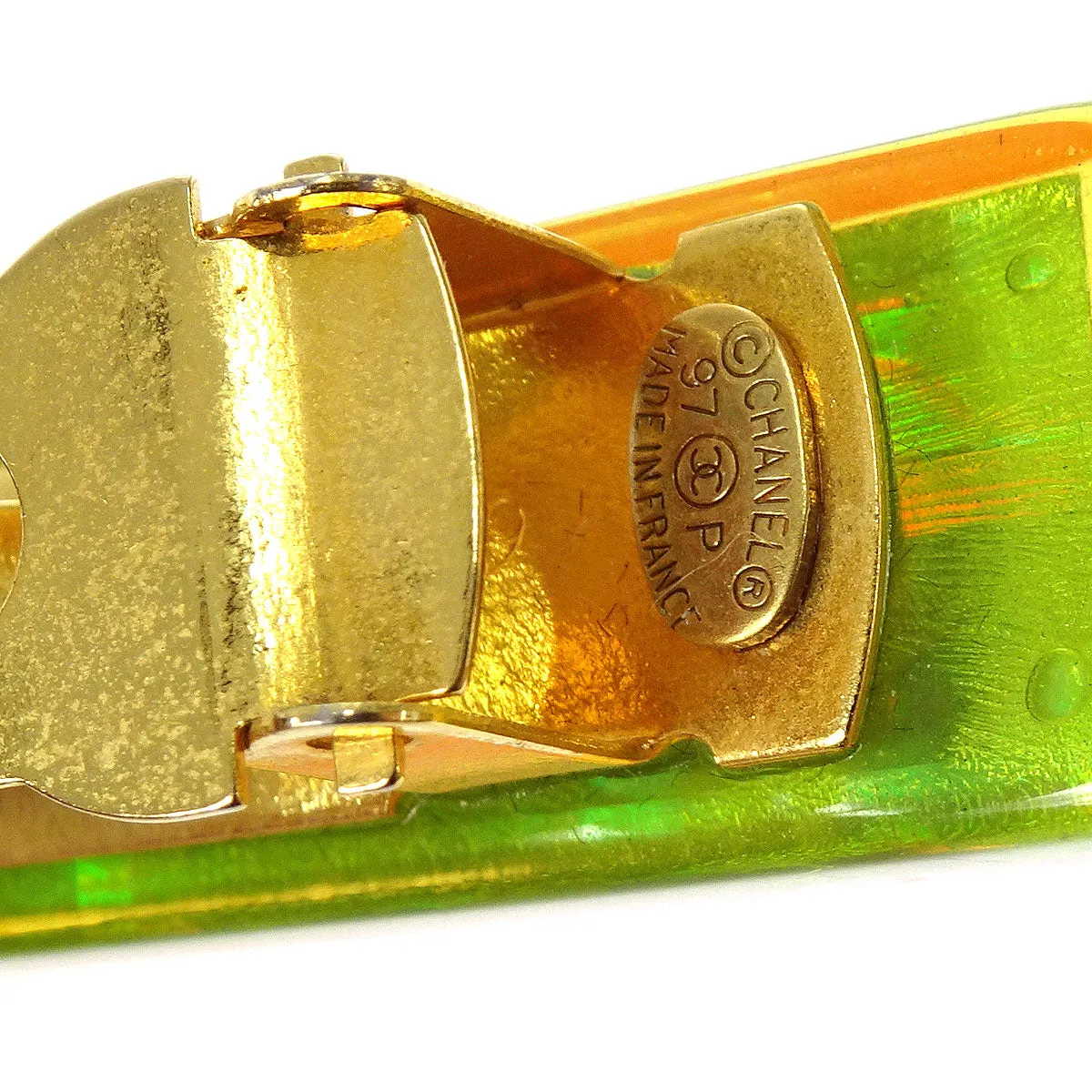 Chanel 1997 Rainbow Lucite Hair Clip Barrette