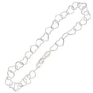 Charm Bracelet Chain, Heart Links with Lobster Clasp 5x6mm, 7 Inches, Sterling Silver