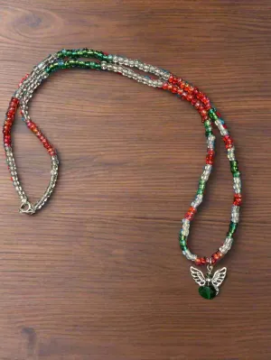 Christmas Beaded Necklace with Angel