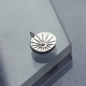 Circle Gemstone Customisable Sterling Silver Pendant
