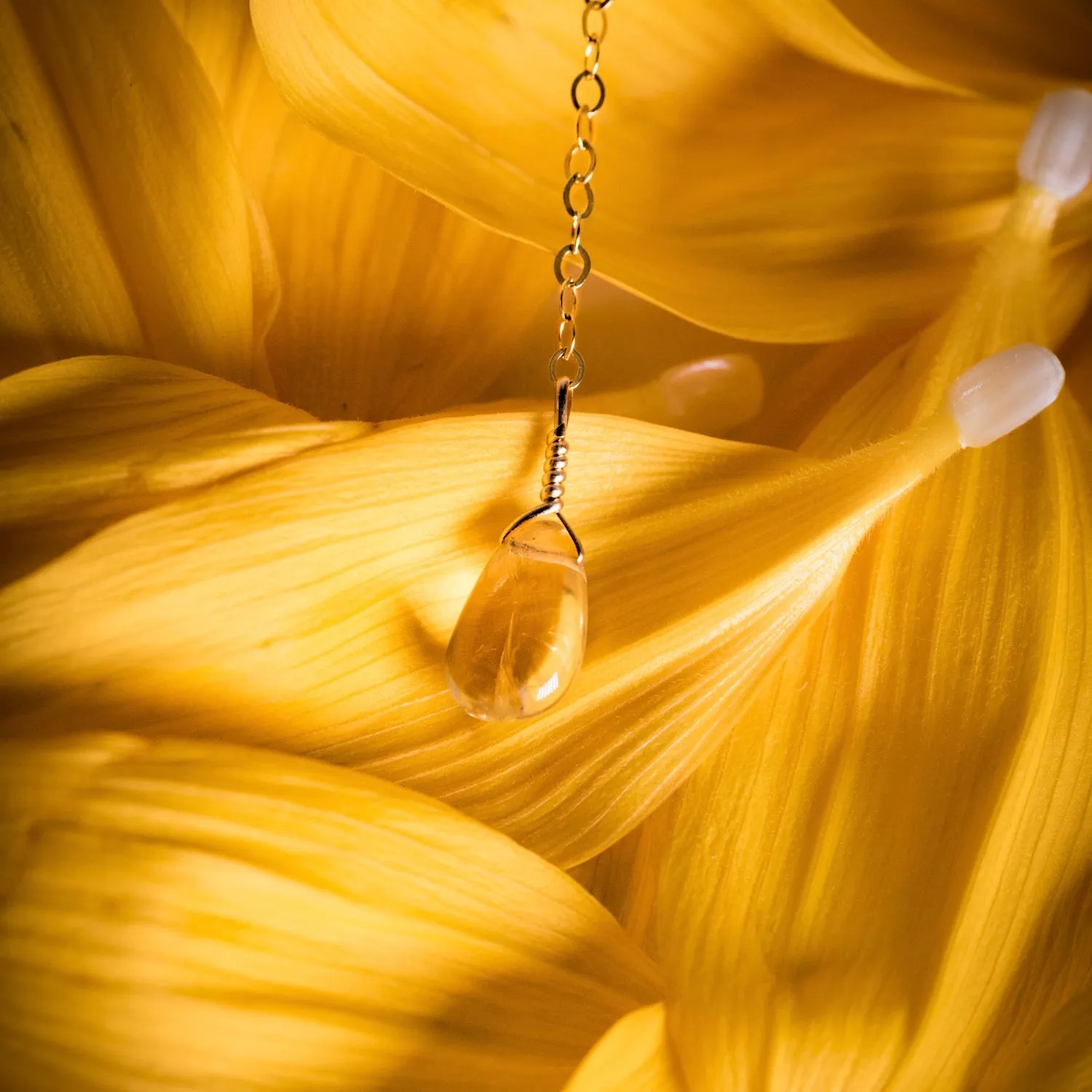 Citrine Lariat Necklace