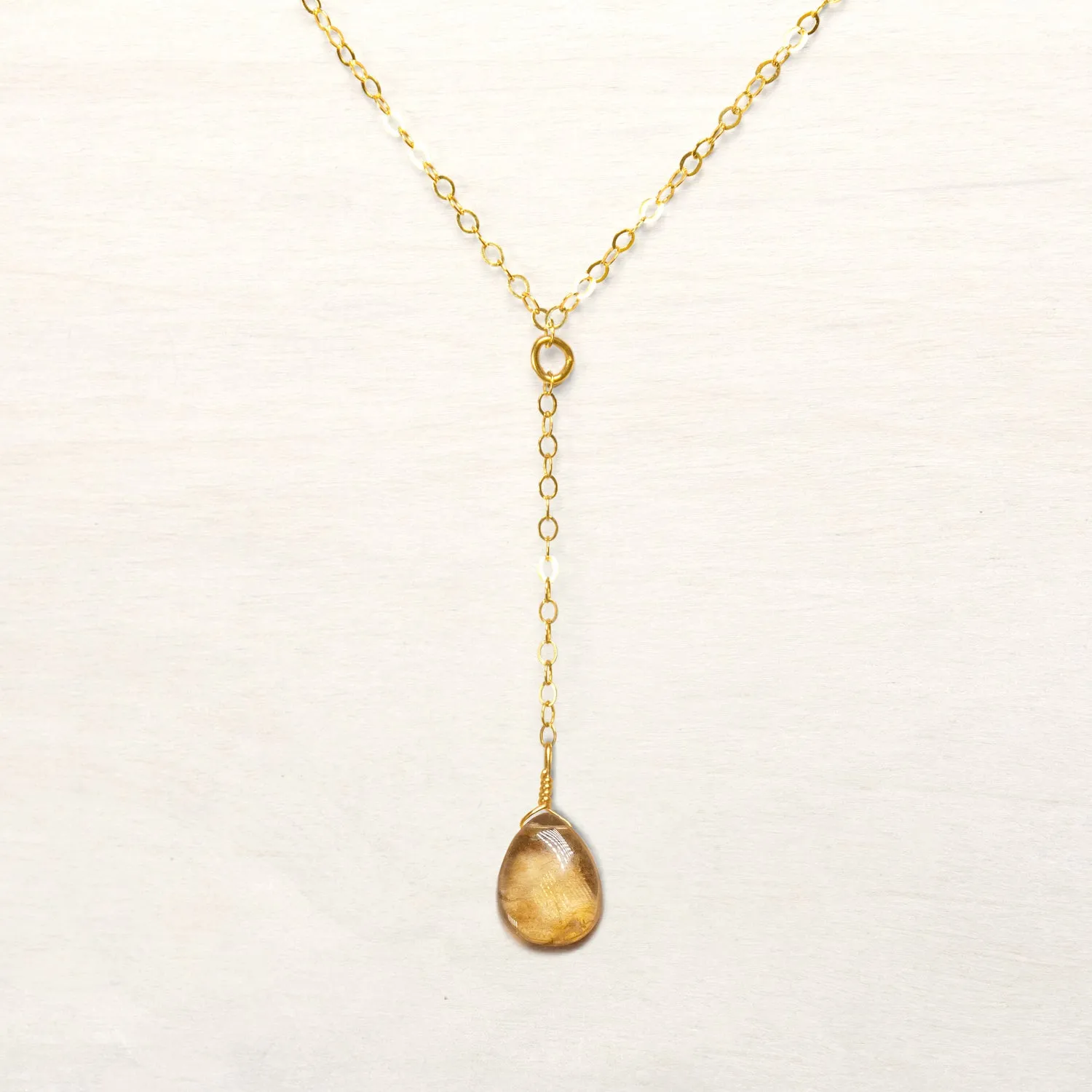 Citrine Lariat Necklace