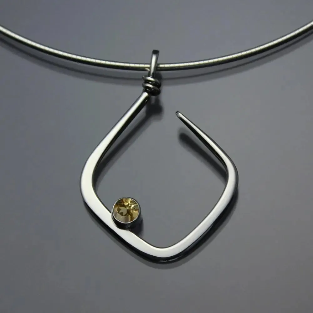 Citrine Pendant Necklace PEN050CI Sterling Silver or 14K Gold by John Tzelepis Jewelry