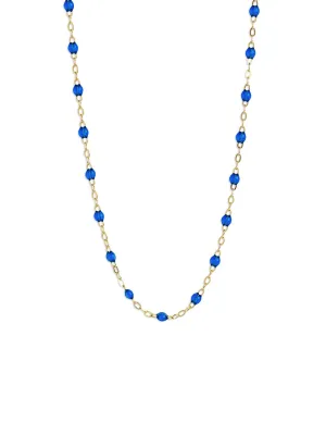 Classic Gigi Sapphire Resin Yellow Gold Necklace