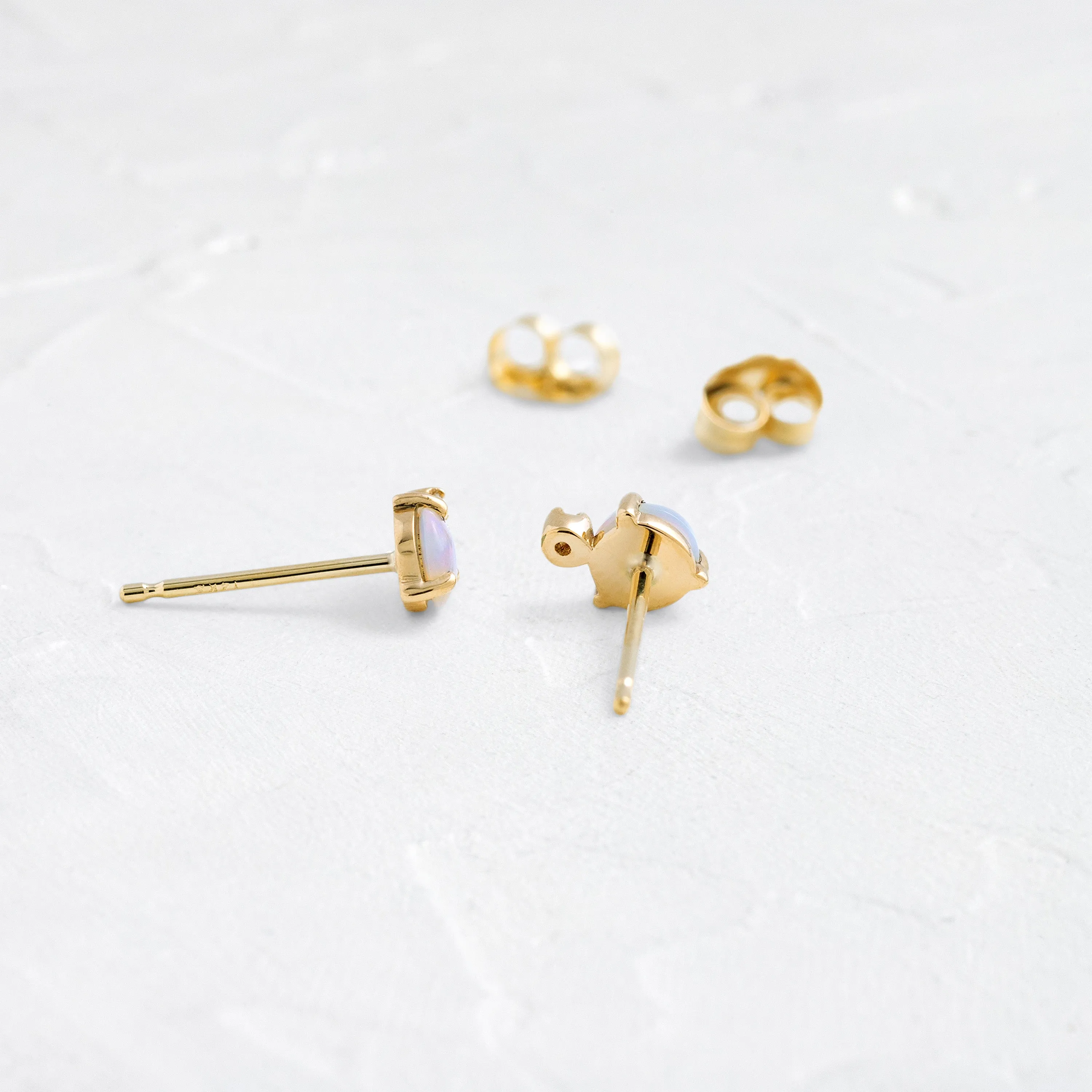 Classic Opal & Diamond Earrings - In Stock