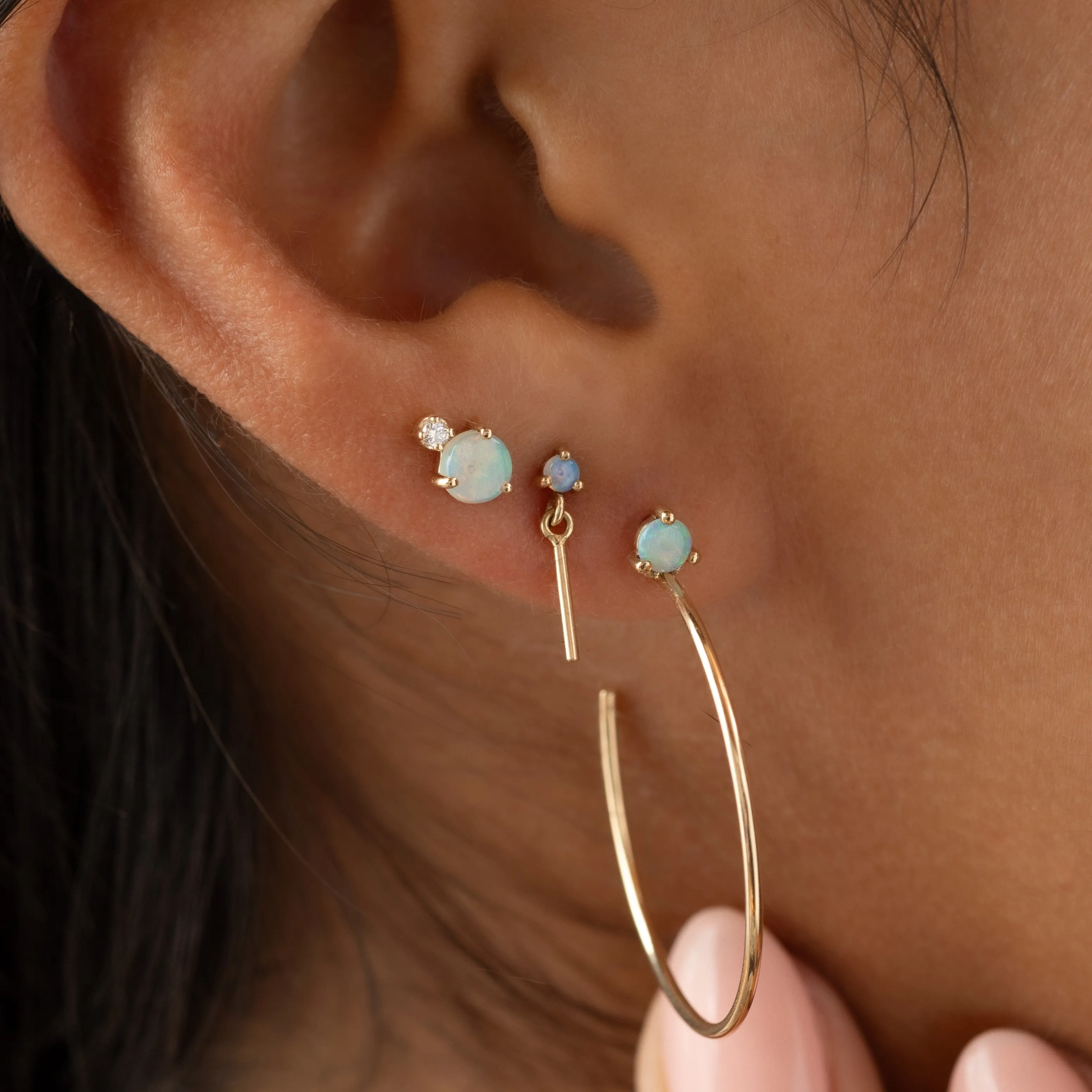 Classic Opal & Diamond Earrings - In Stock