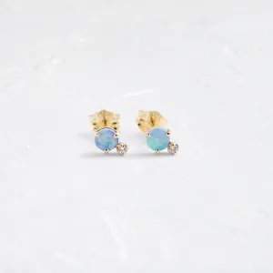 Classic Opal & Diamond Earrings - In Stock