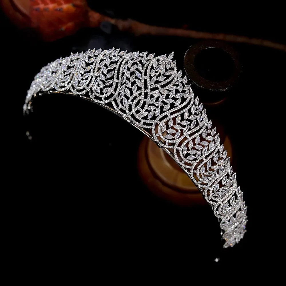 Classic Royal Zirconia Wedding Crown Tiara