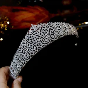 Classic Royal Zirconia Wedding Crown Tiara