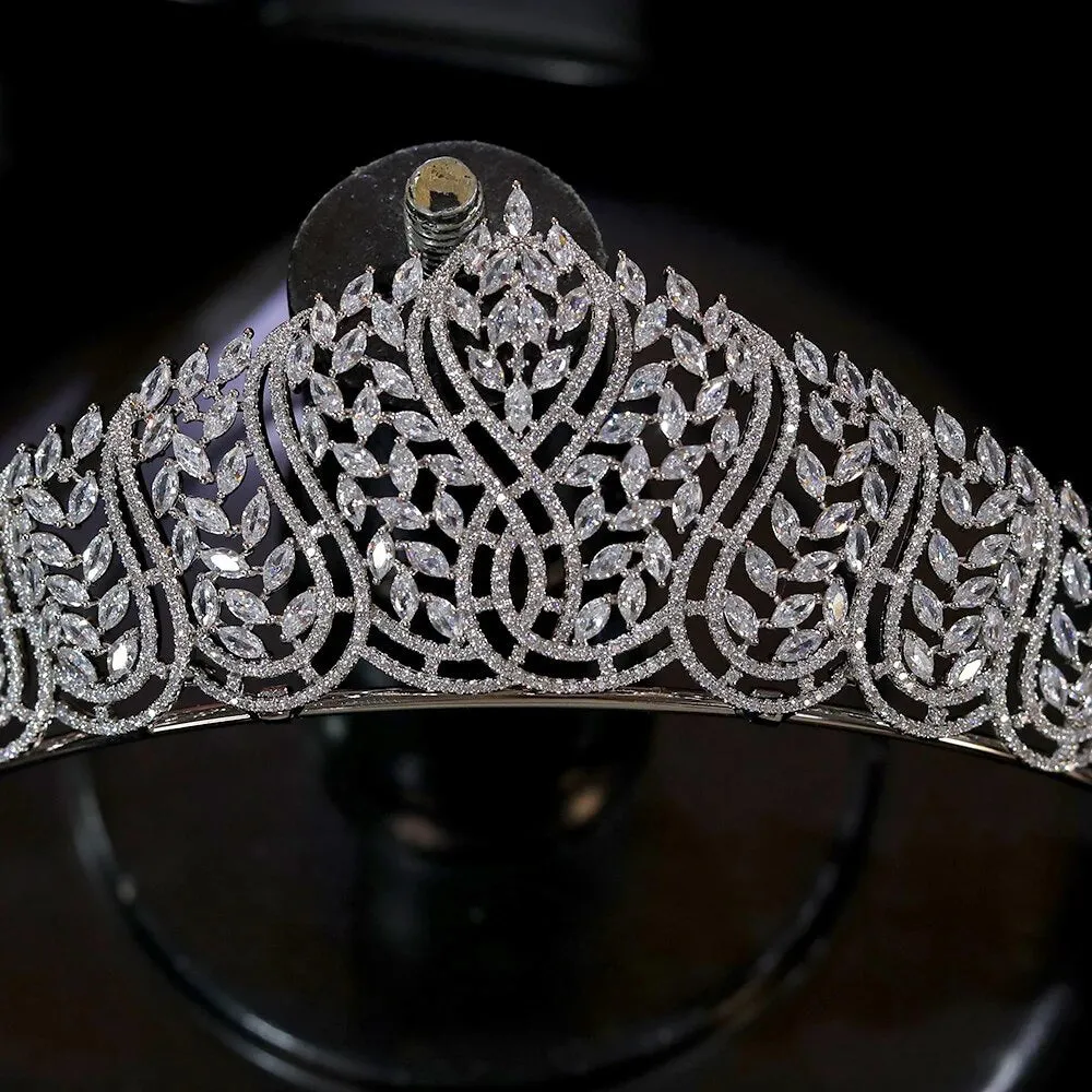 Classic Royal Zirconia Wedding Crown Tiara