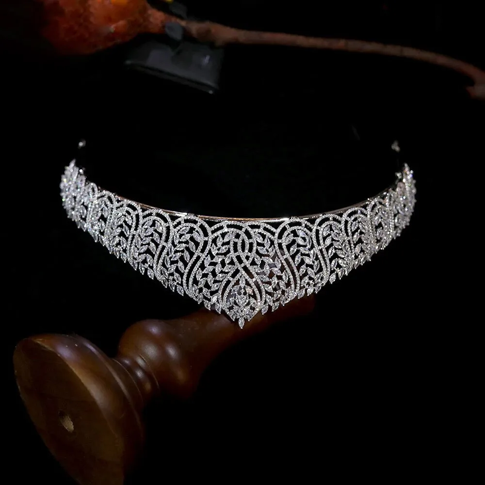 Classic Royal Zirconia Wedding Crown Tiara