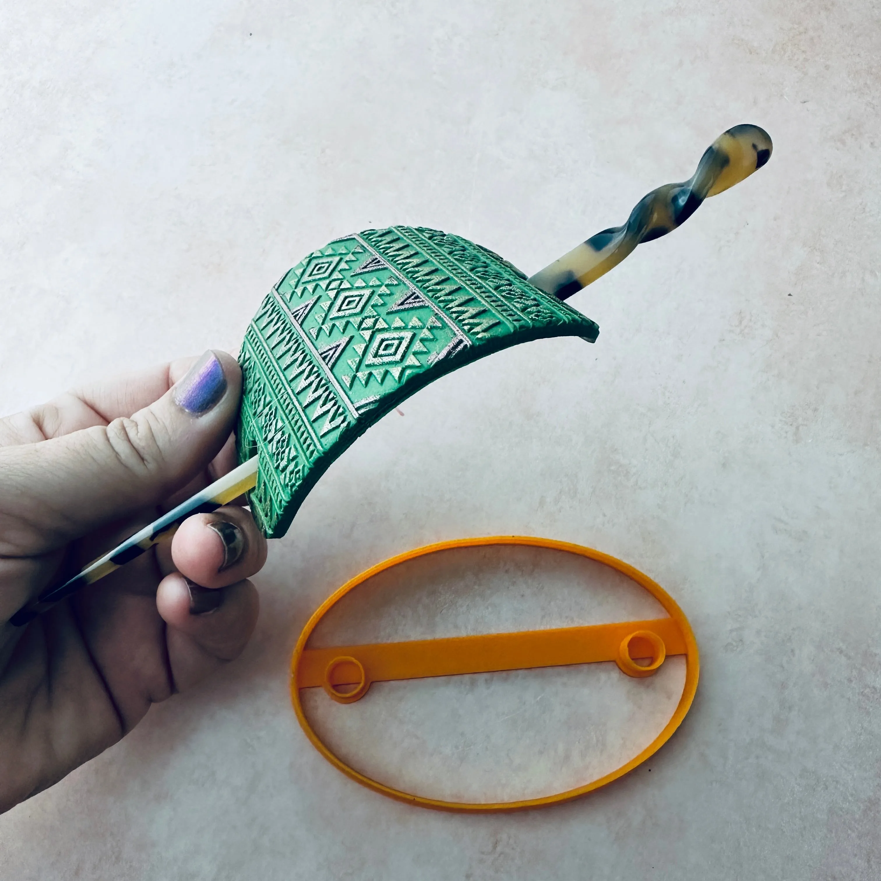 Clay Hair Slide bun cover Cutter Shooting Star | polymer clay barrette