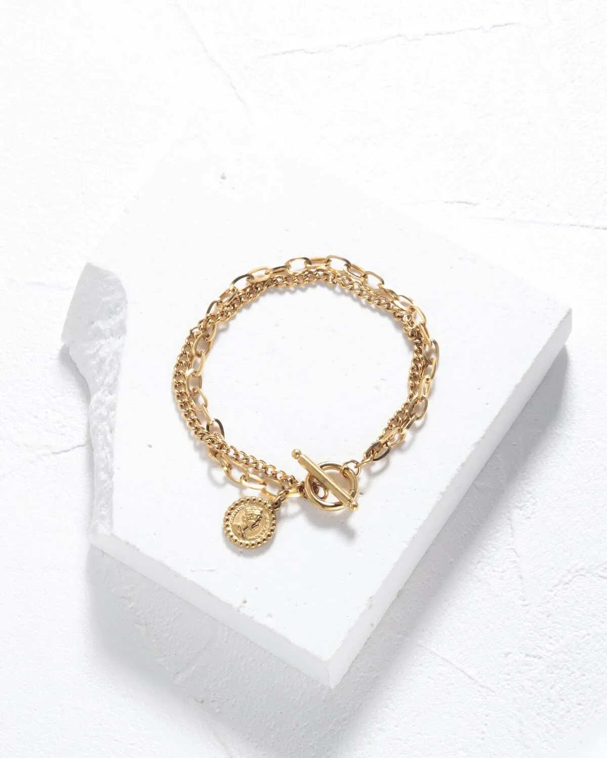Coin chain bracelet