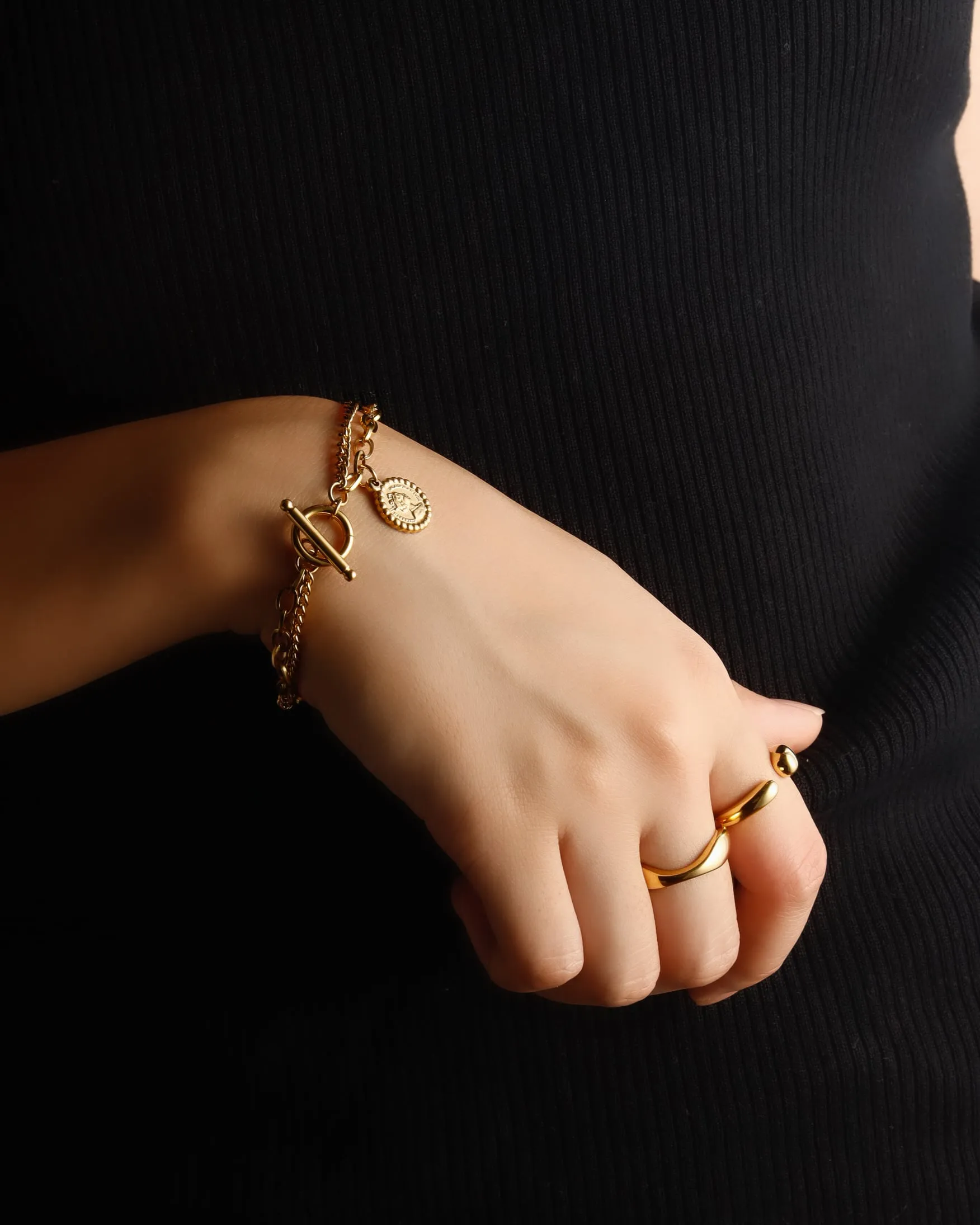 Coin chain bracelet