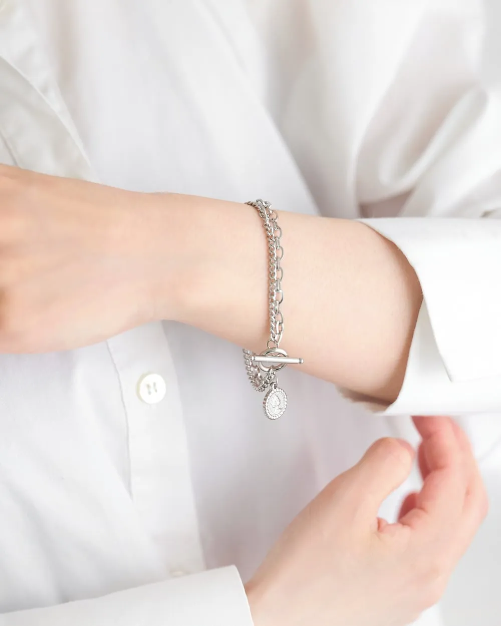 Coin chain bracelet