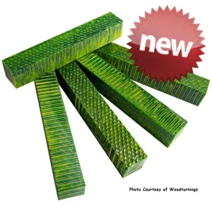 Combz Pen Blank #02 - Green & Gold 3/4" sq x 5"