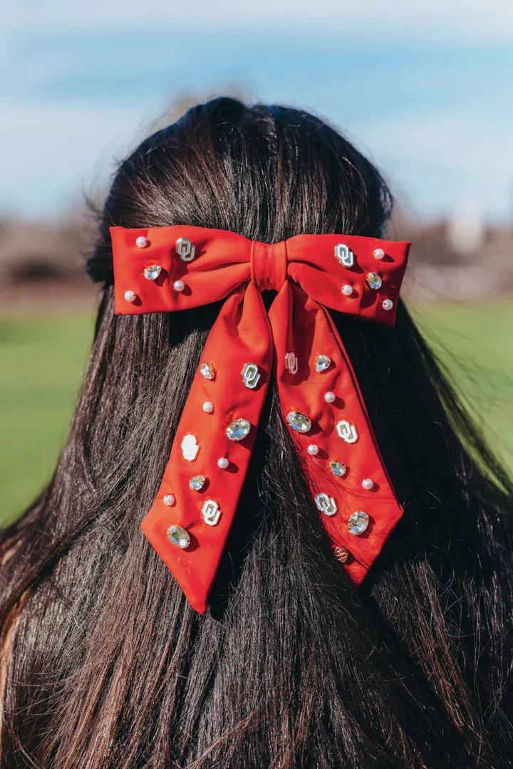 Crimson Bow Barrette