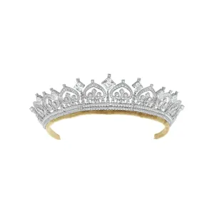 CRISLU Asscher Cut & Palmette Tiara by Andrew Prince