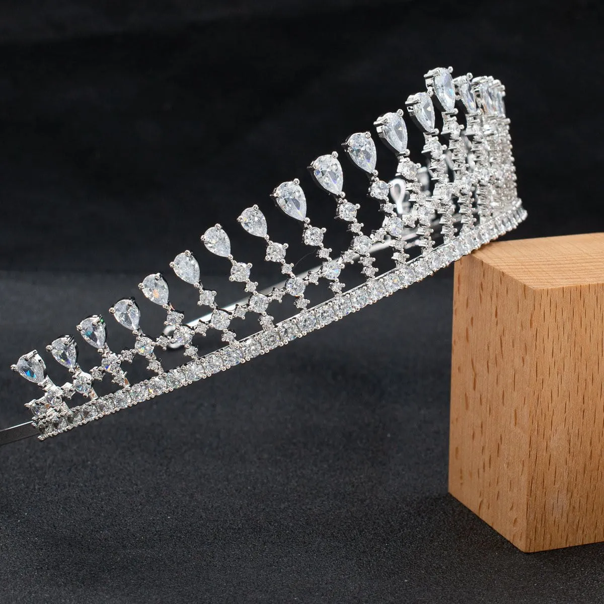 Cubic zircon wedding  bridal royal tiara diadem crown CH10330