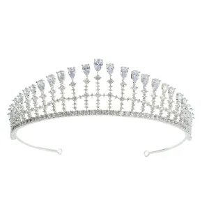 Cubic zircon wedding  bridal royal tiara diadem crown CH10330