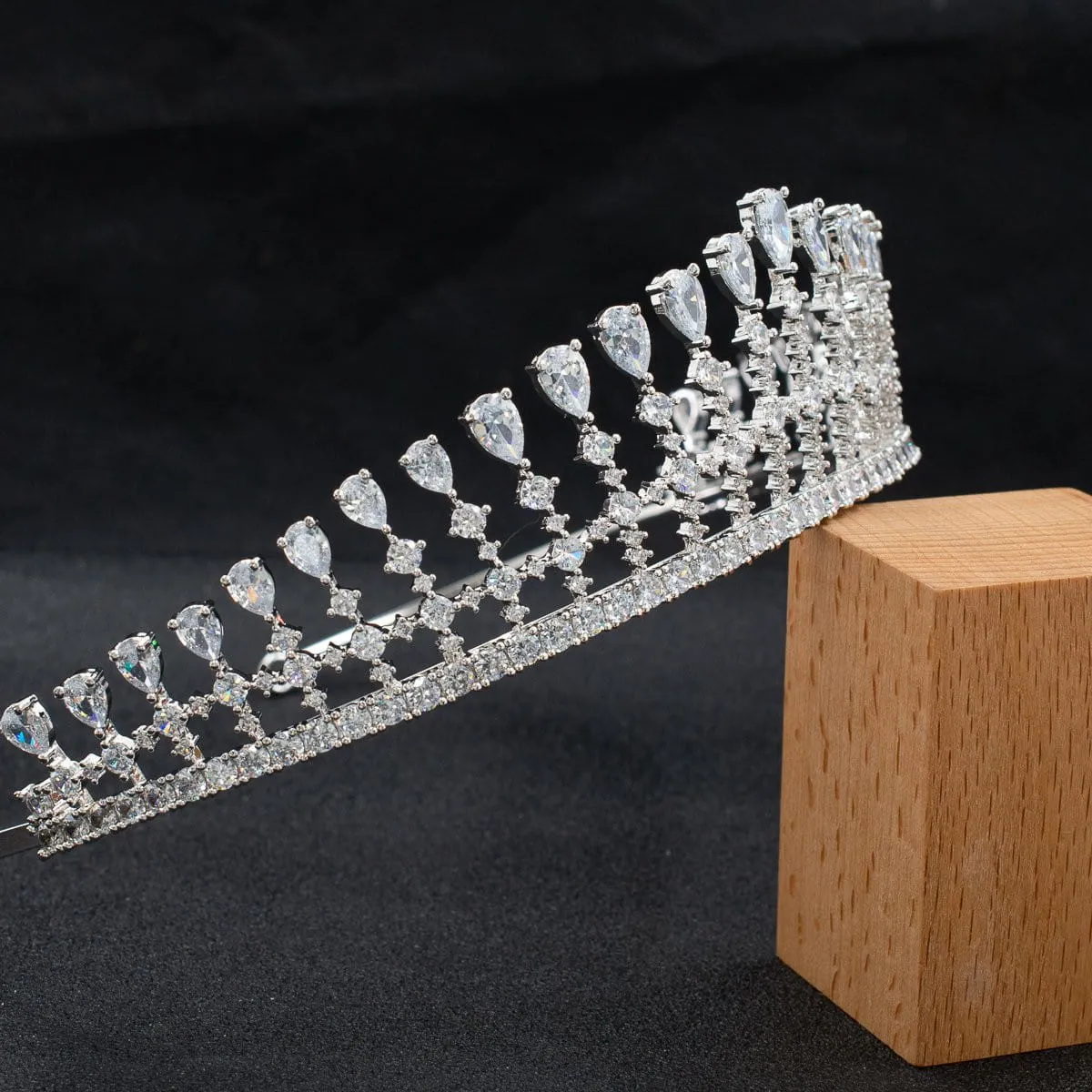 Cubic zircon wedding  bridal royal tiara diadem crown CH10330