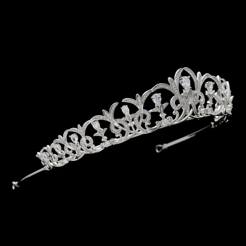 Cubic zirconia tiara diadem for wedding bridal hair jewelry CH10120