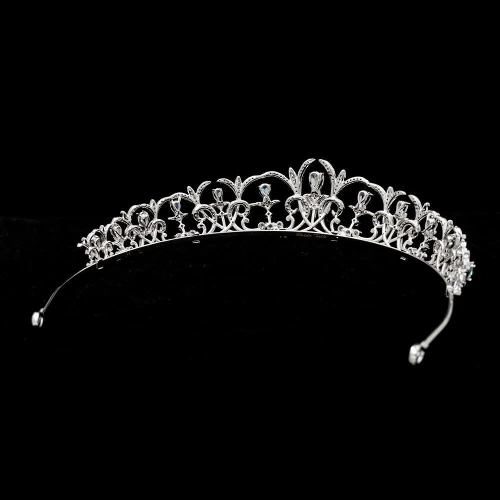 Cubic zirconia tiara diadem for wedding bridal hair jewelry CH10120
