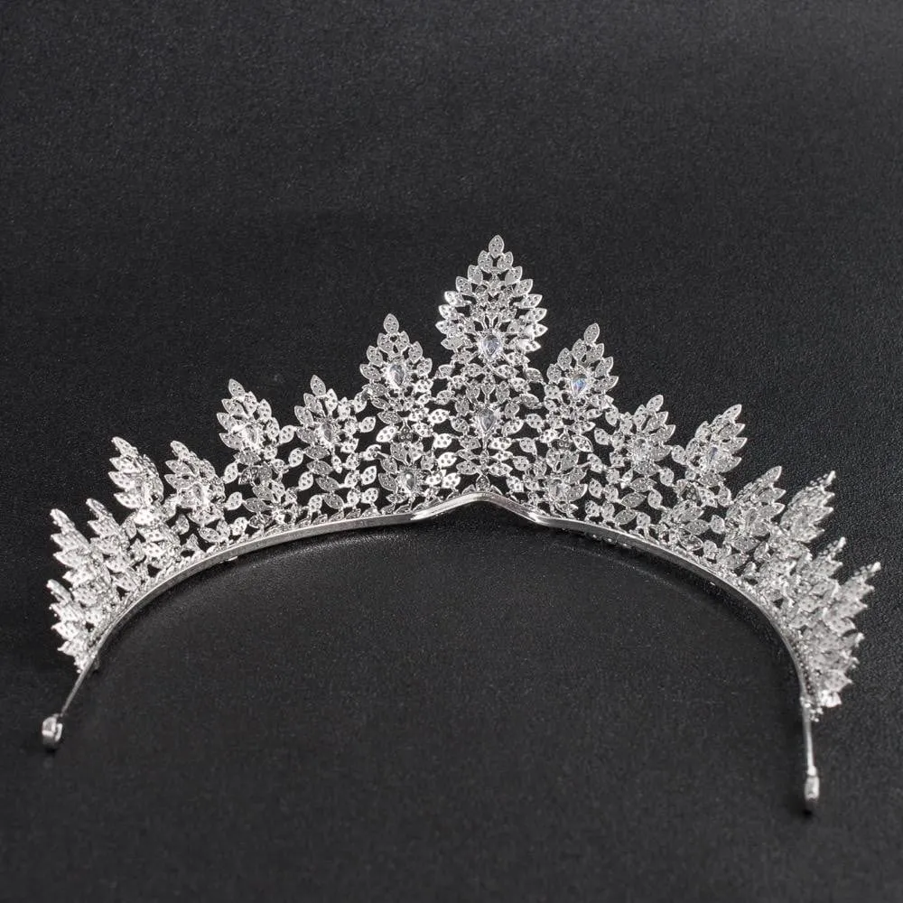 Cubic zirconia wedding Tiara,Big bridal royal diadem hair accessories CH10135
