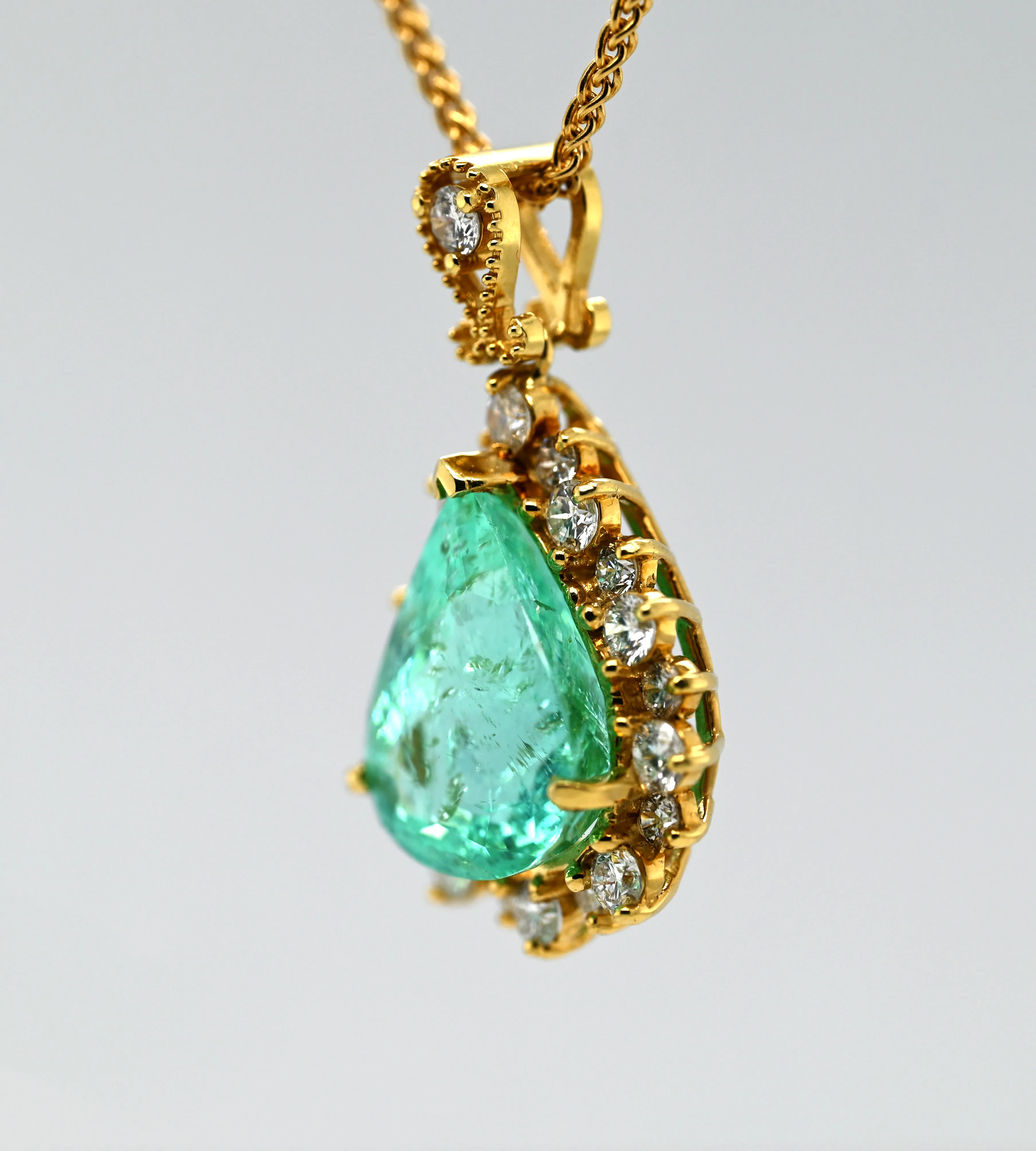 Custom 14.94 Carat Paraiba Tourmaline Necklace