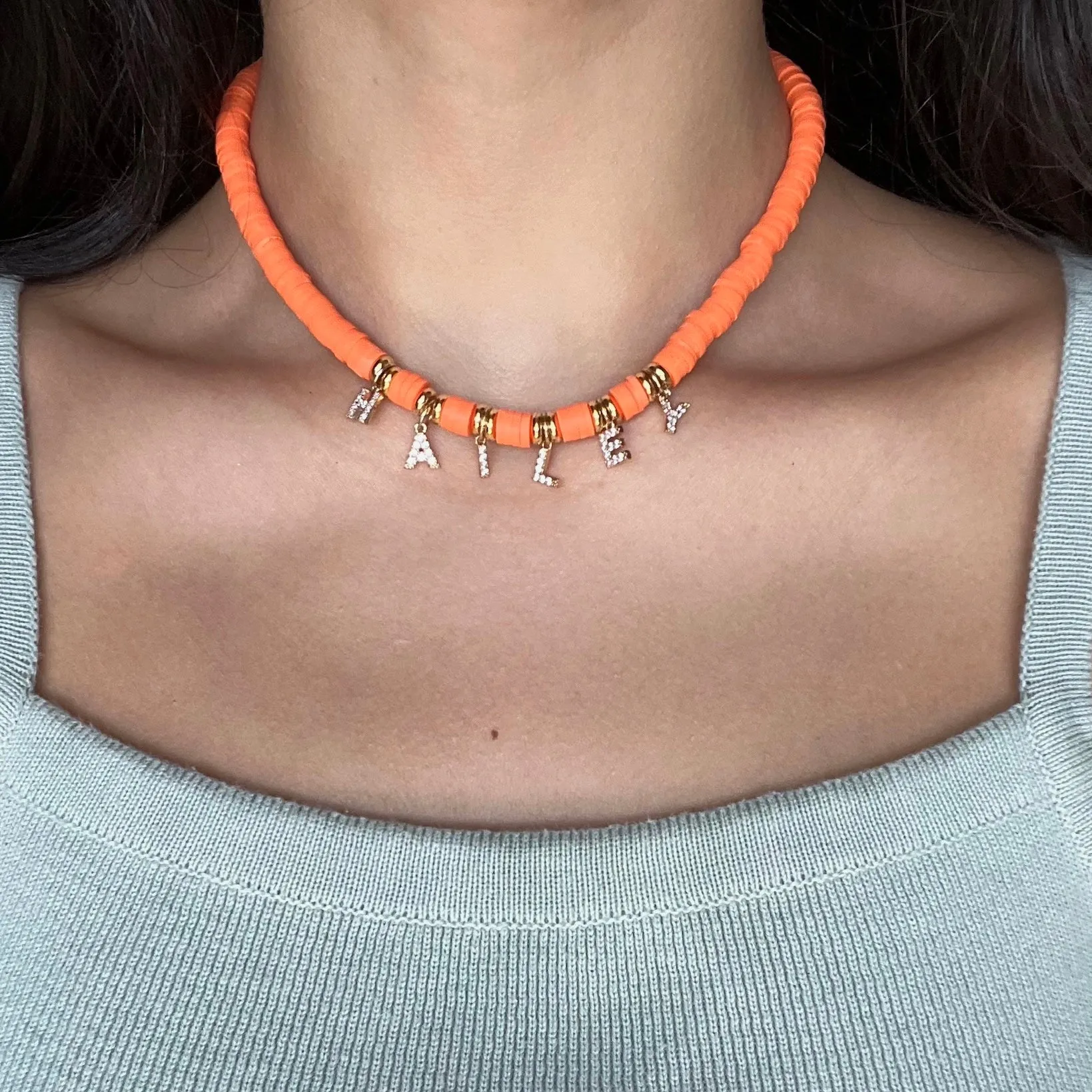 Custom Candy Shop Necklace in Tangerine
