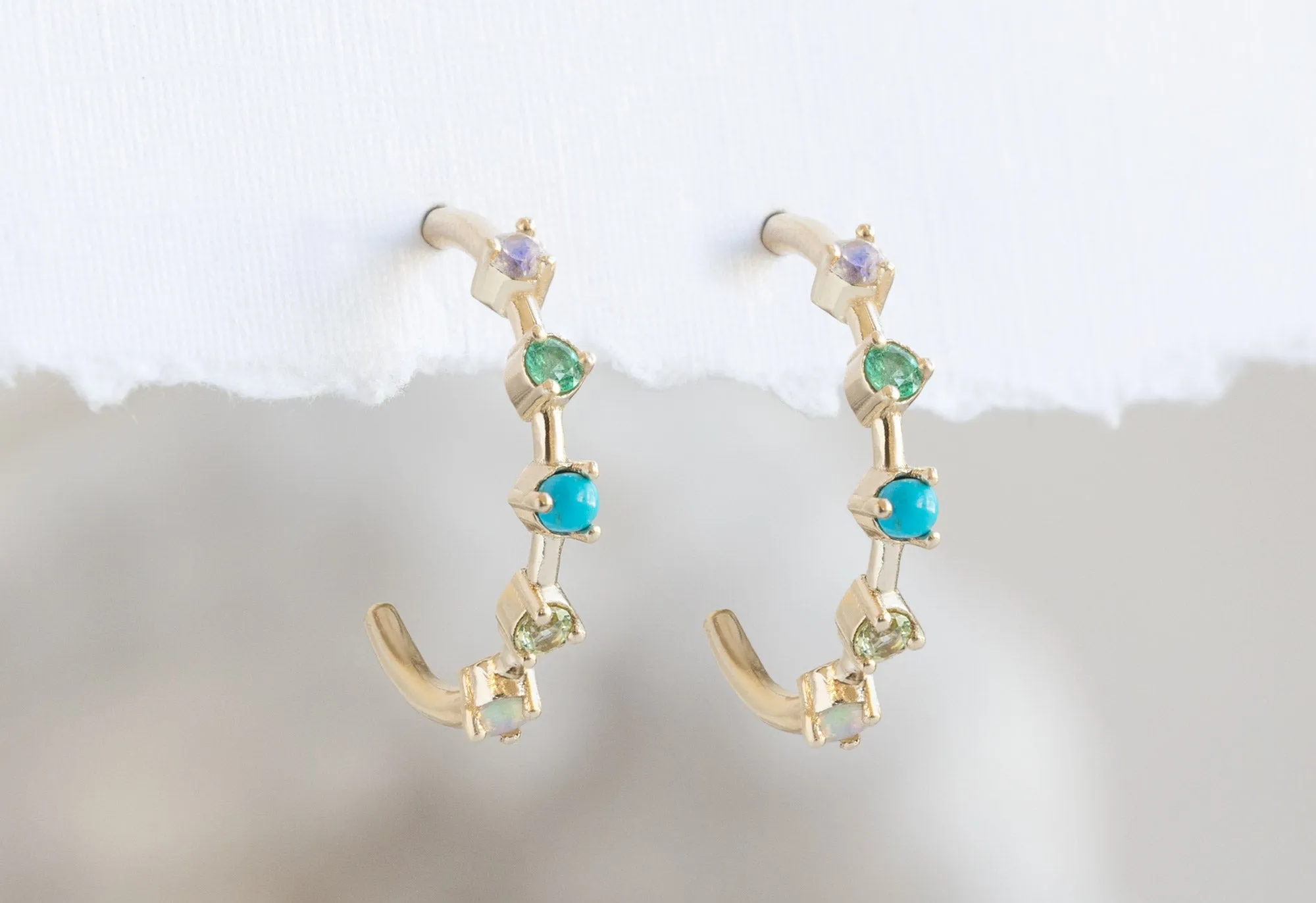 Custom Multi-Birthstone Hoops