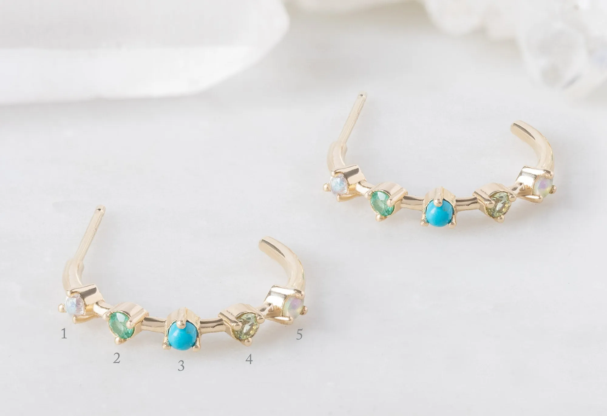 Custom Multi-Birthstone Hoops