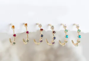 Custom Multi-Birthstone Hoops