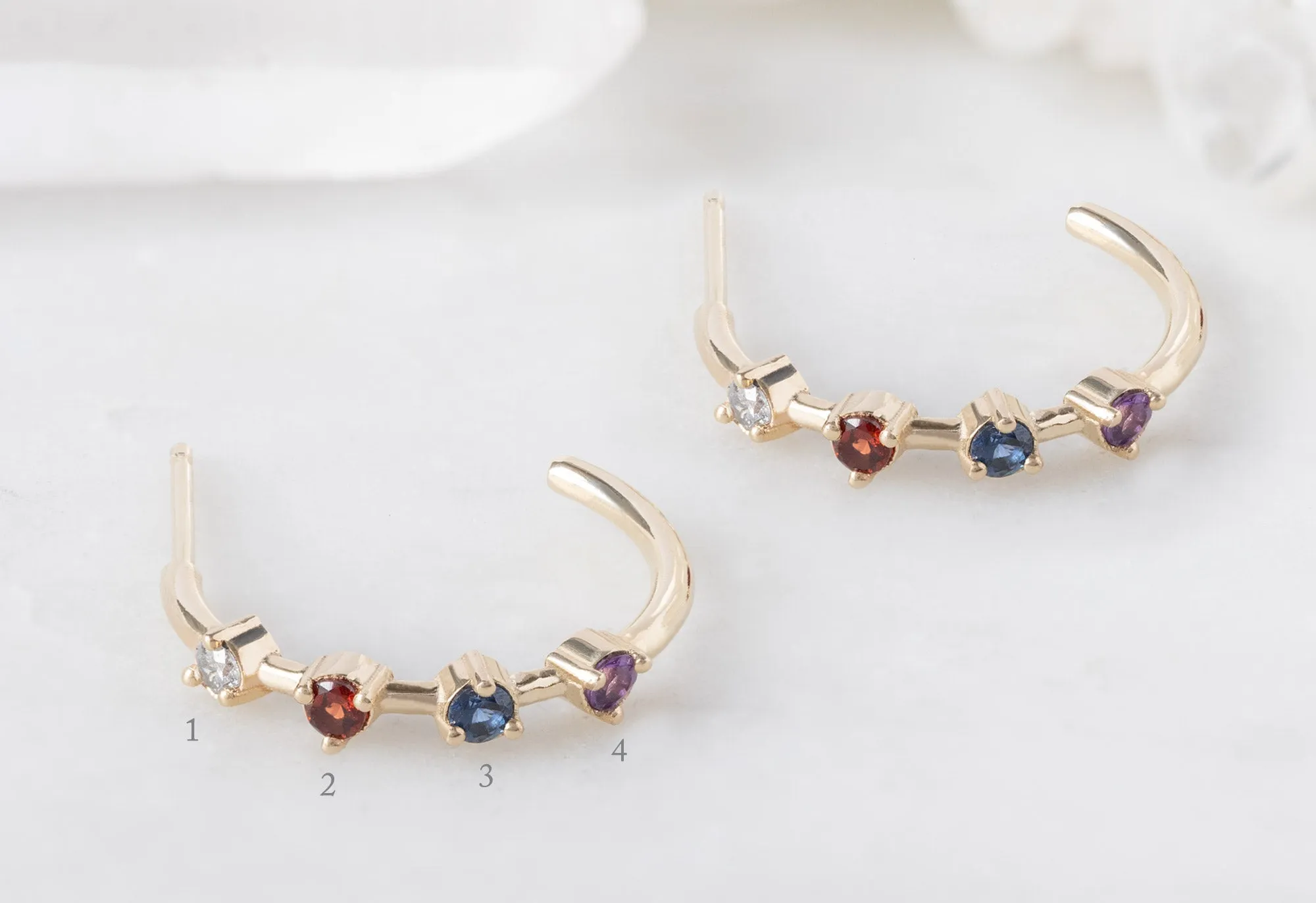 Custom Multi-Birthstone Hoops