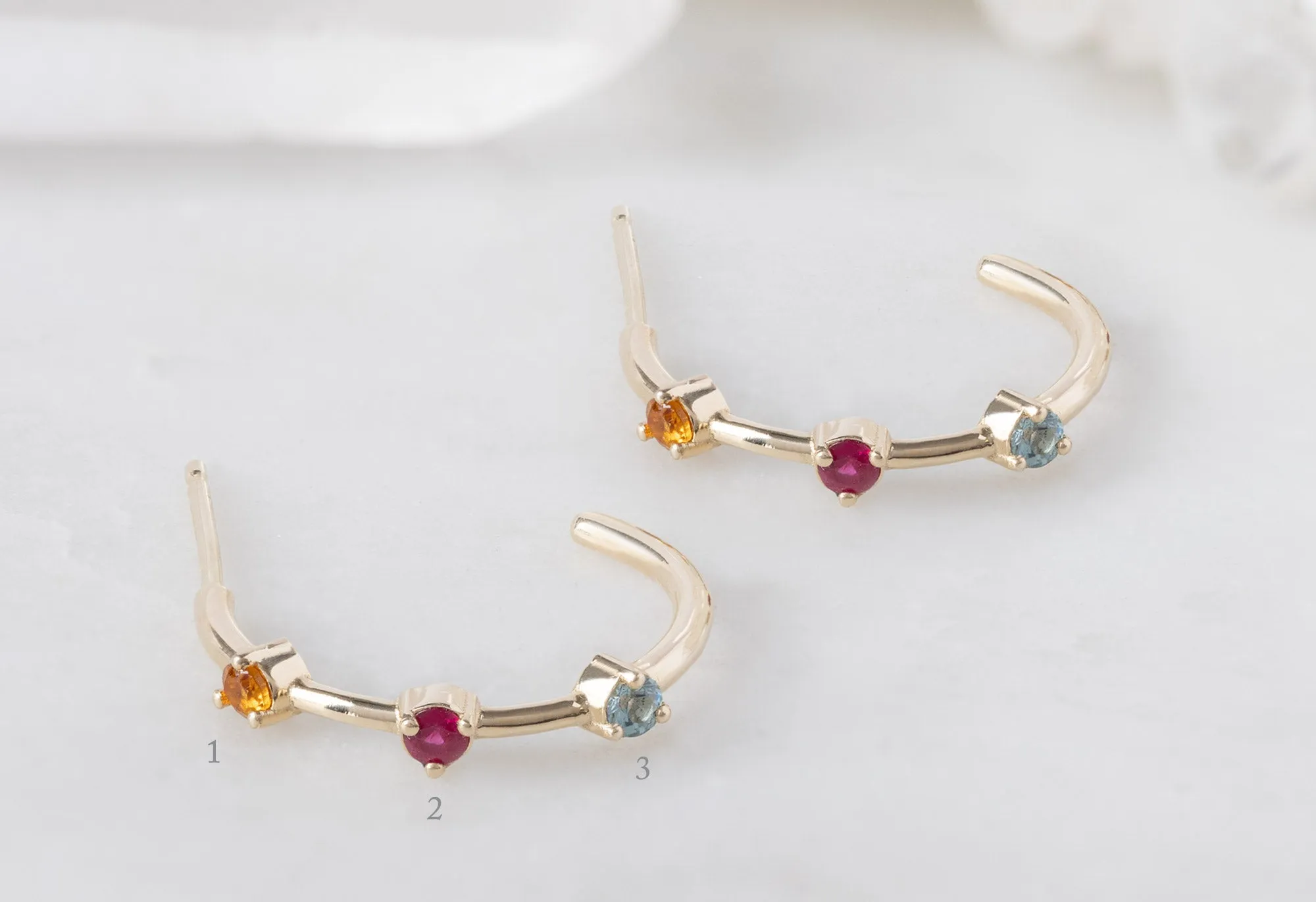 Custom Multi-Birthstone Hoops