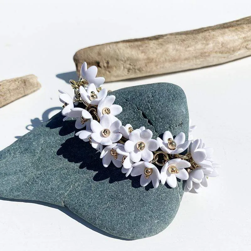 Dainty Flower Petal Charm Bracelet