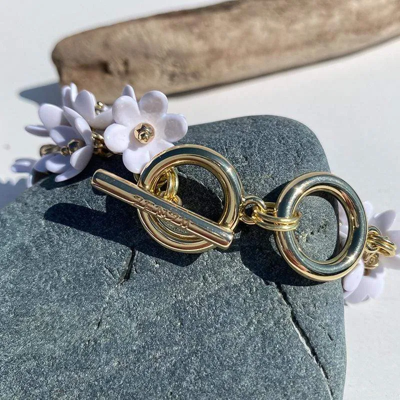 Dainty Flower Petal Charm Bracelet