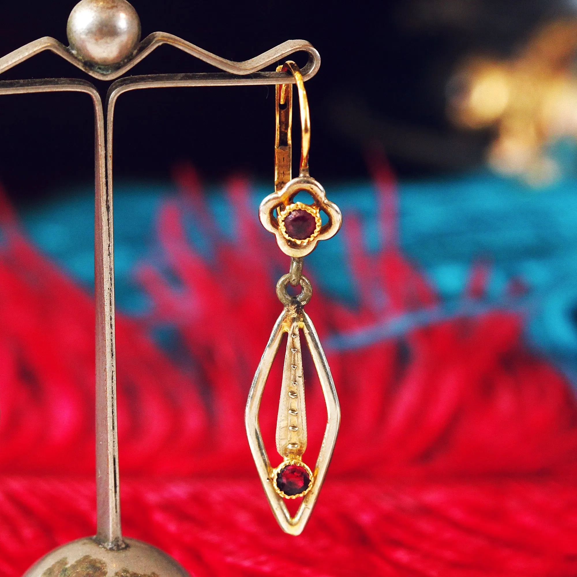 Darling Vintage French Ruby Earrings
