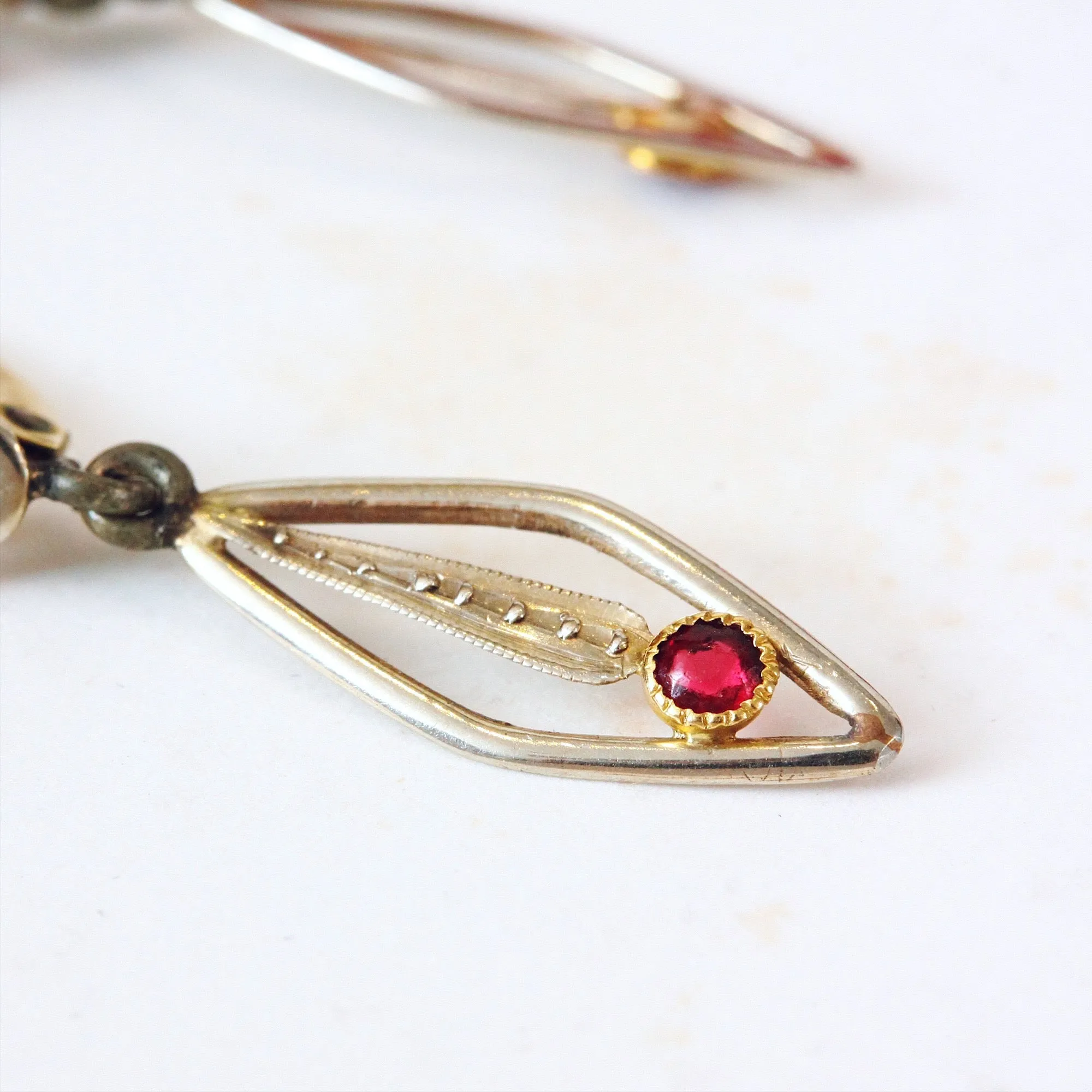 Darling Vintage French Ruby Earrings