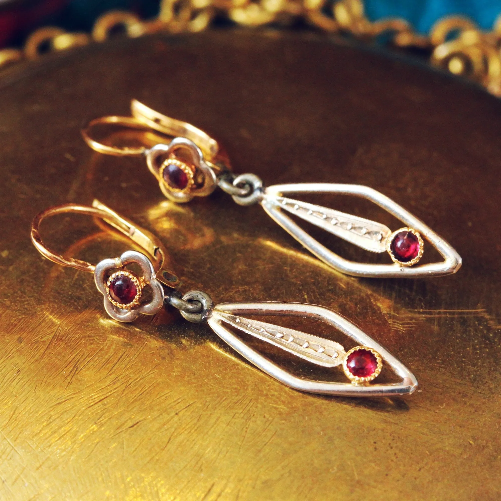 Darling Vintage French Ruby Earrings