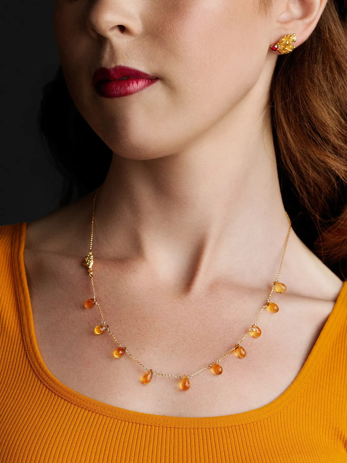 Destined Pinecone - Citrine necklace