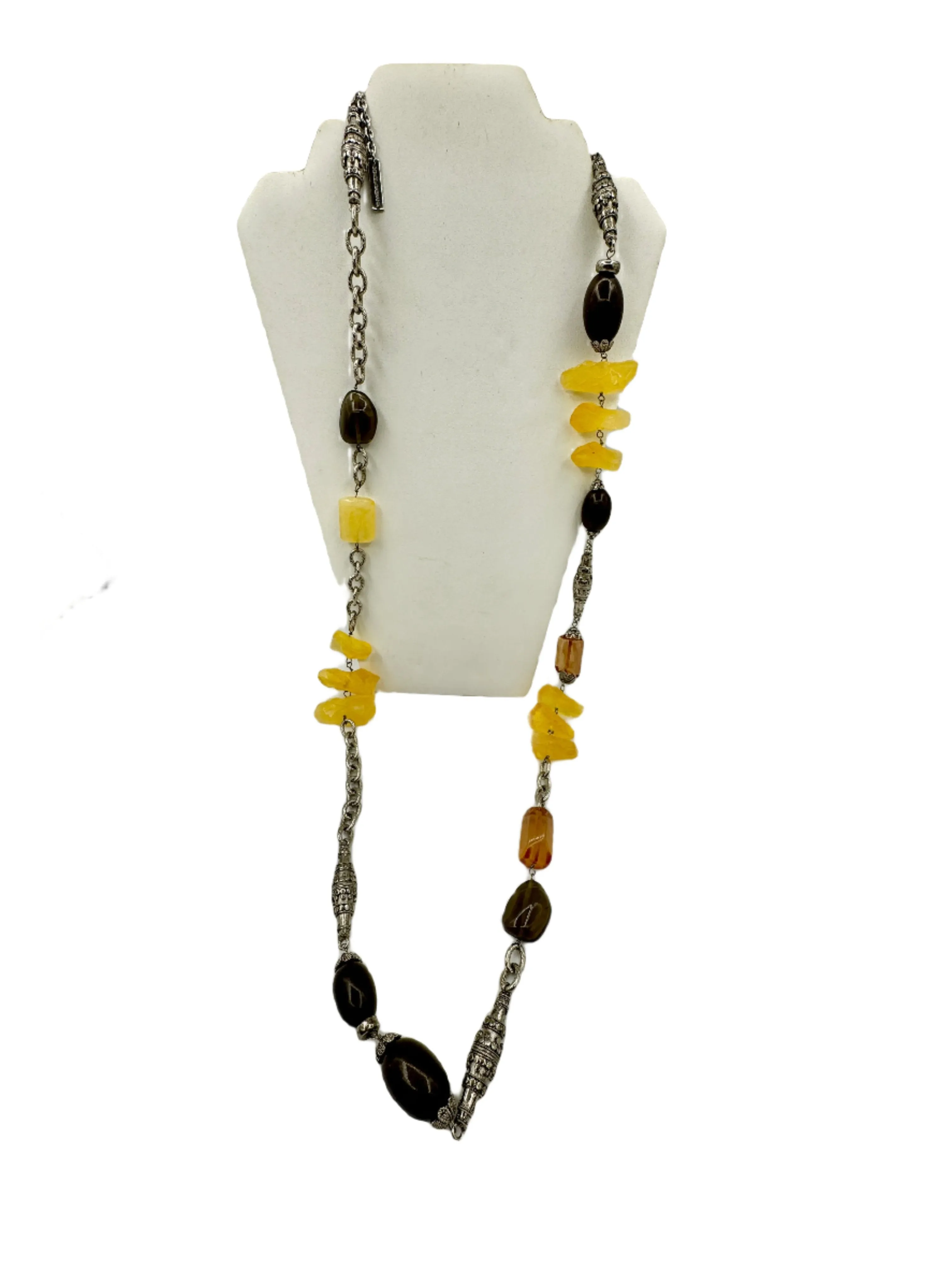 Dolce & Gabbana Long Raw Stone Necklace Y2K