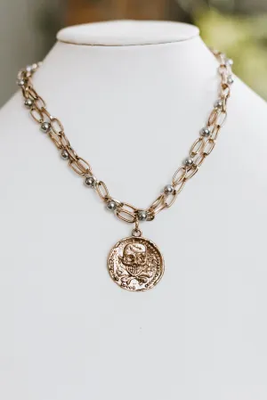 Double Strand with Skull Medallion (SALE)