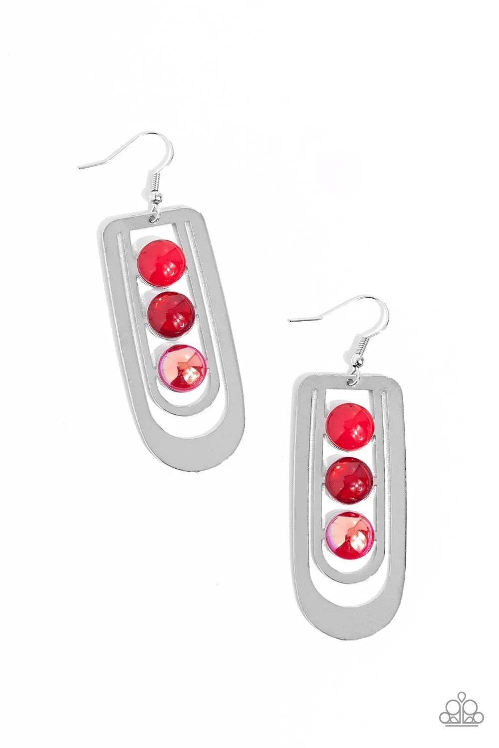 Earrings Layered Lure - Red E2215