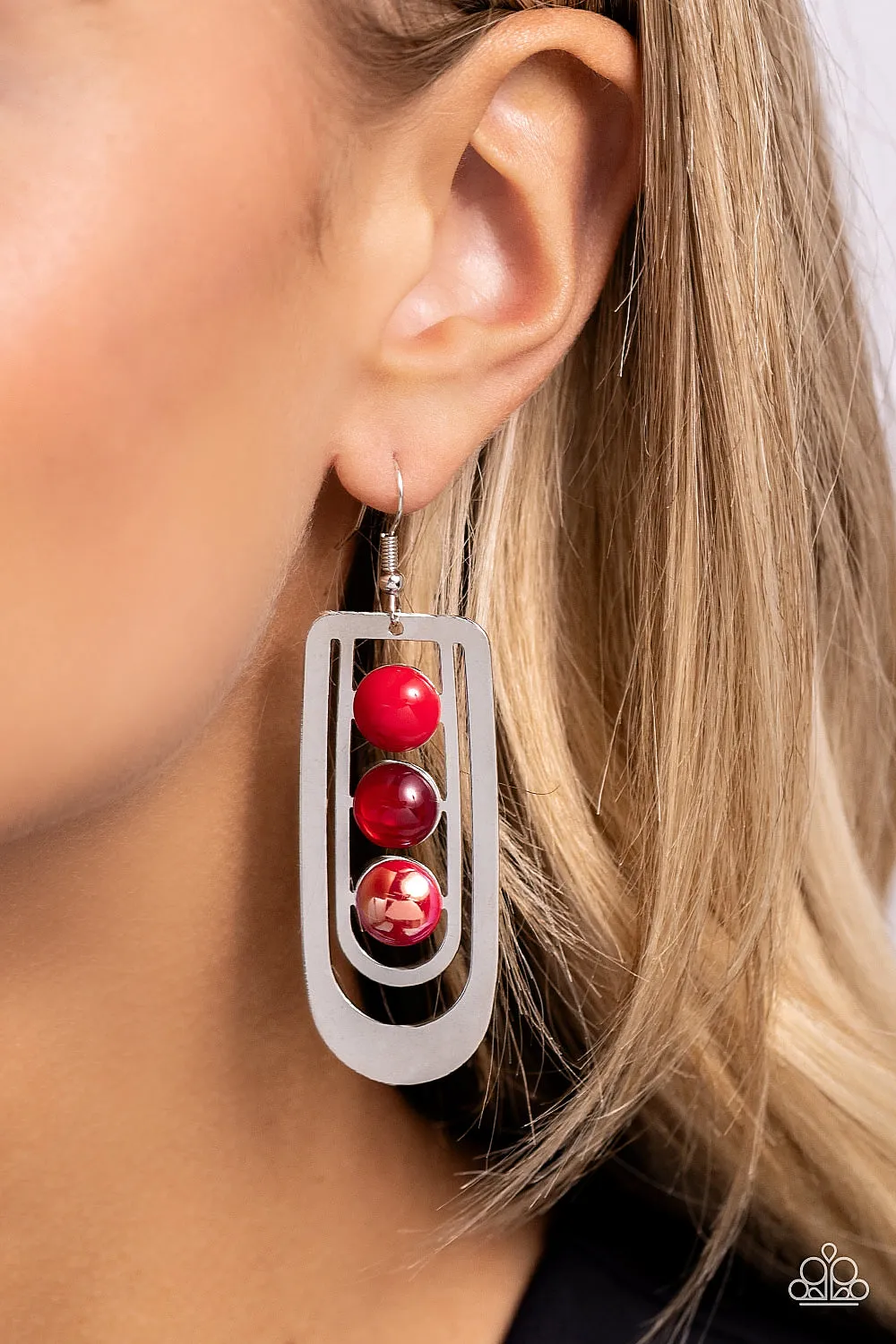 Earrings Layered Lure - Red E2215