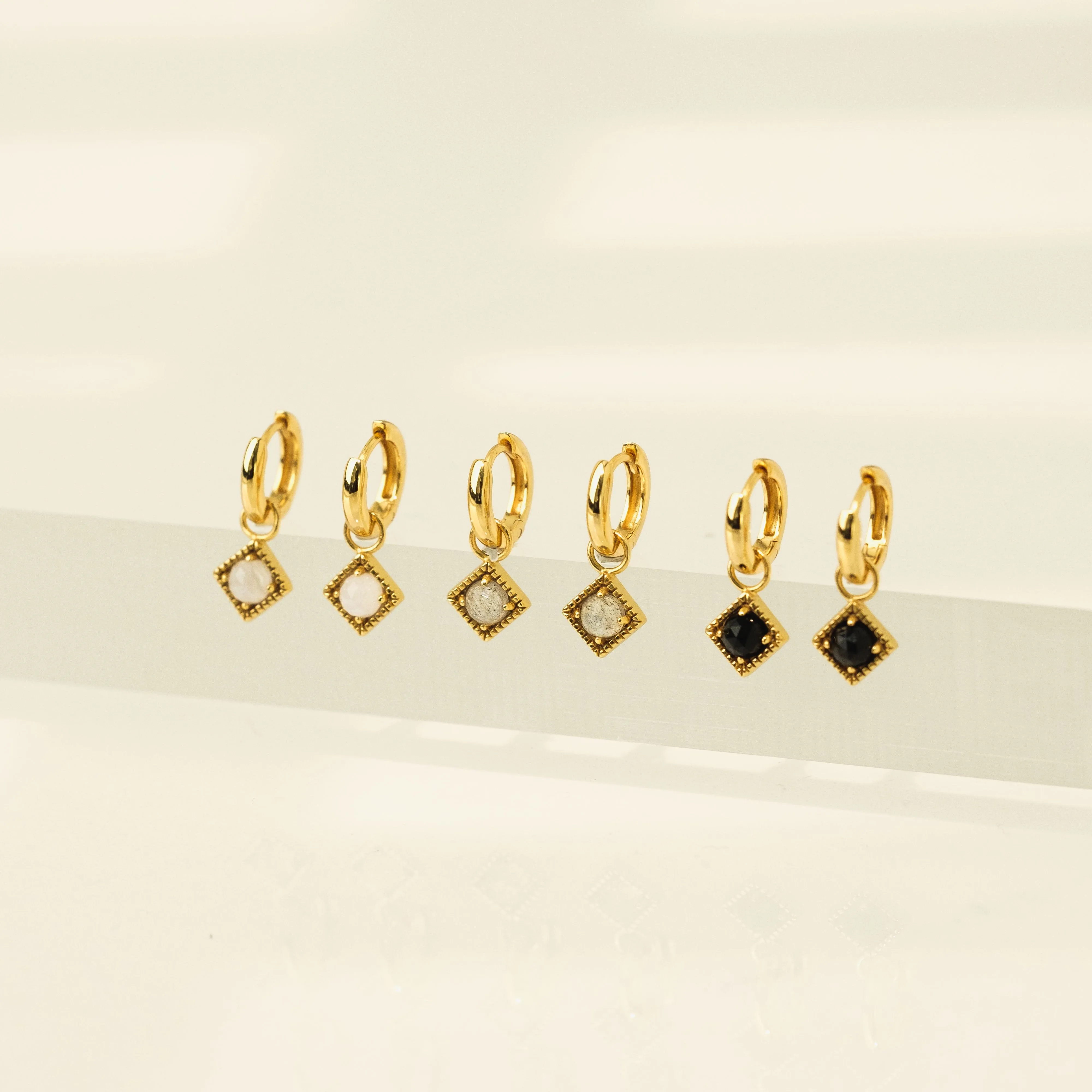 Eclipse Huggie Drop Hoop Earrings
