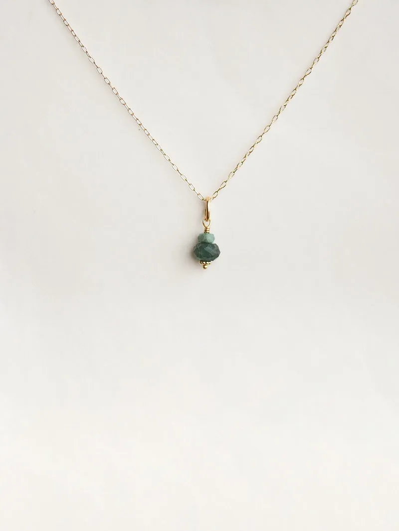Elle Necklace with Emerald - 14k Gold