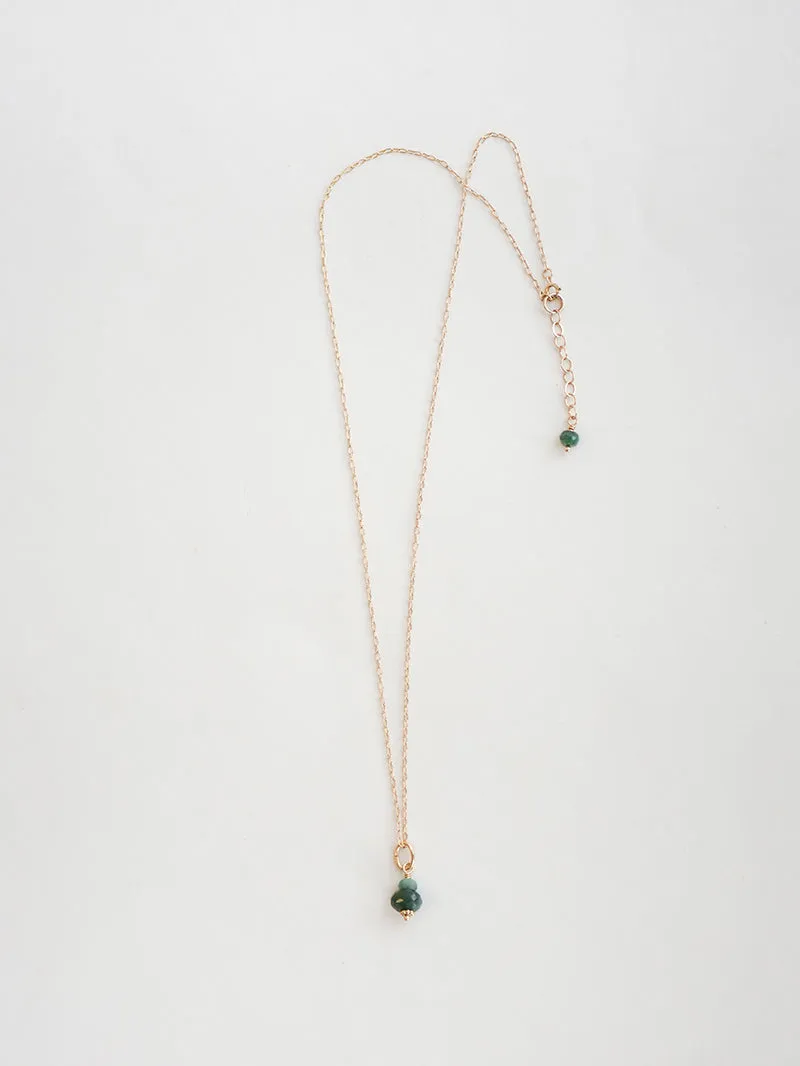 Elle Necklace with Emerald - 14k Gold