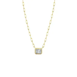 Emerald-cut Diamond Illusion Necklace
